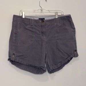 Tommy Hilfiger Shorts Size 14 Blue Gray Cargo Button Flap Pockets